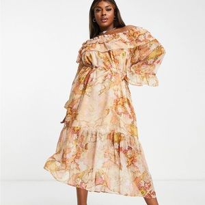 River Island Plus Ruffle Midi Dress